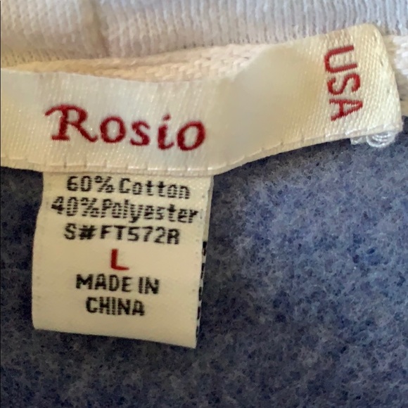 Rosio Blue Zippered Hooded Sweatshirt L - Picture 3 of 3